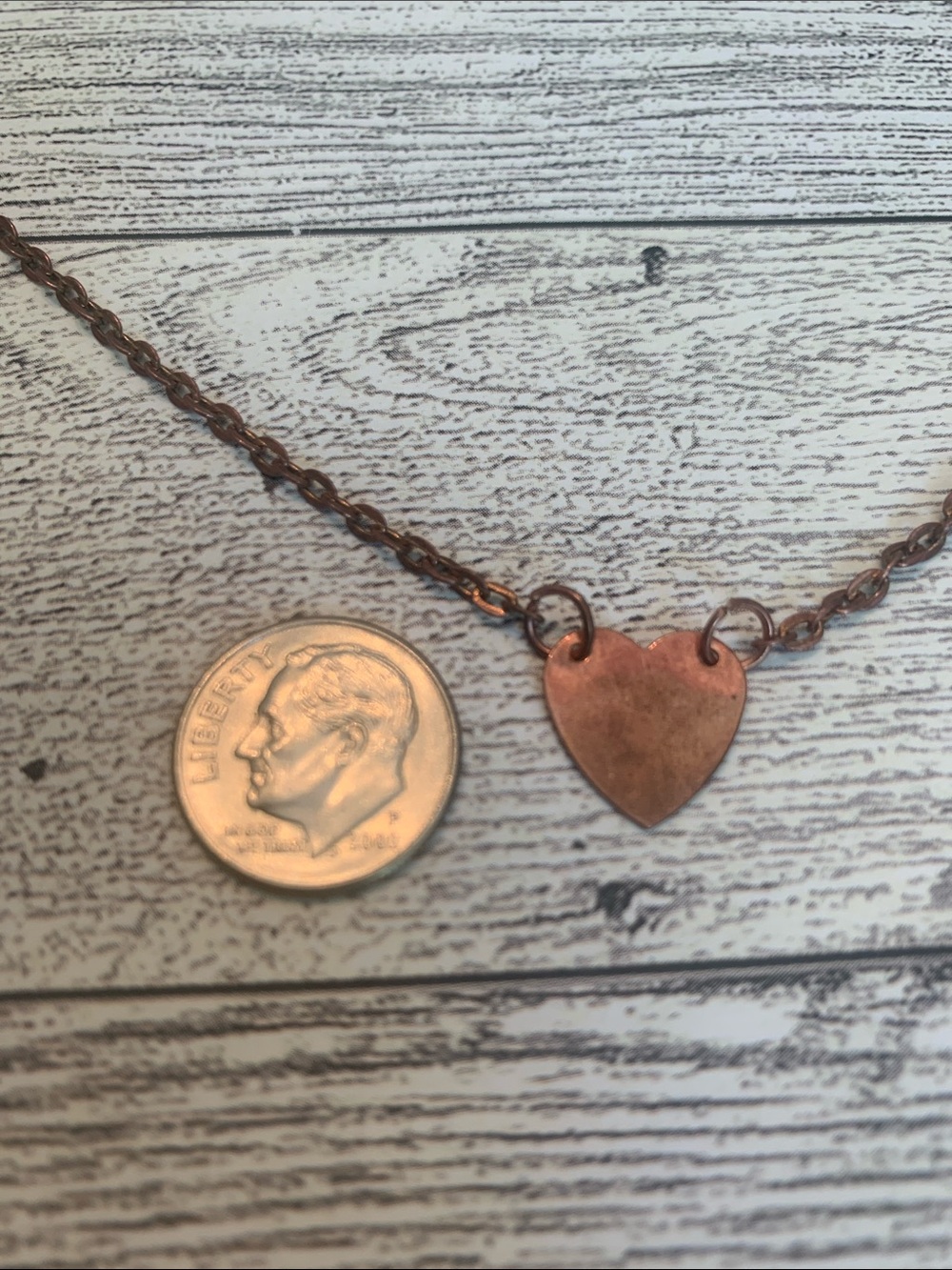 Copper Metal Heart necklace - Picture 4 of 4